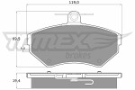 TOMEX Brakes  Комплект тормозных колодок,  дисковый тормоз TX 13-12