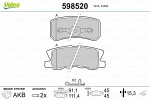 VALEO  Brake Pad Set,  disc brake 598520