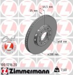 ZIMMERMANN  Brake Disc COAT Z 100.1216.20
