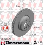 ZIMMERMANN  Тормозной диск COAT Z 150.3409.20