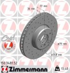 ZIMMERMANN  Тормозной диск SPORT COAT Z 150.3481.52