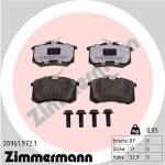 ZIMMERMANN  Комплект тормозных колодок,  дисковый тормоз rd:z 20961.972.1