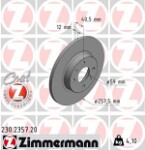 ZIMMERMANN  Brake Disc COAT Z 230.2357.20