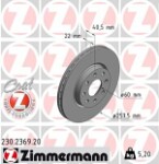 ZIMMERMANN  Тормозной диск COAT Z 230.2369.20
