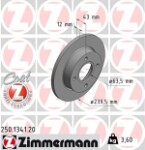 ZIMMERMANN  Тормозной диск COAT Z 250.1341.20