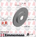 ZIMMERMANN  Bremžu diski COAT Z 250.1345.20