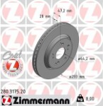 ZIMMERMANN  Тормозной диск COAT Z 280.3175.20