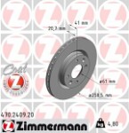 ZIMMERMANN  Тормозной диск COAT Z 470.2409.20