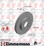 ZIMMERMANN  Тормозной диск COAT Z 600.3251.20