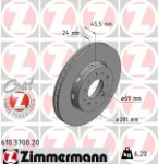 ZIMMERMANN  Тормозной диск COAT Z 610.3700.20