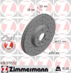 ZIMMERMANN  Тормозной диск SPORT Z 610.3711.52